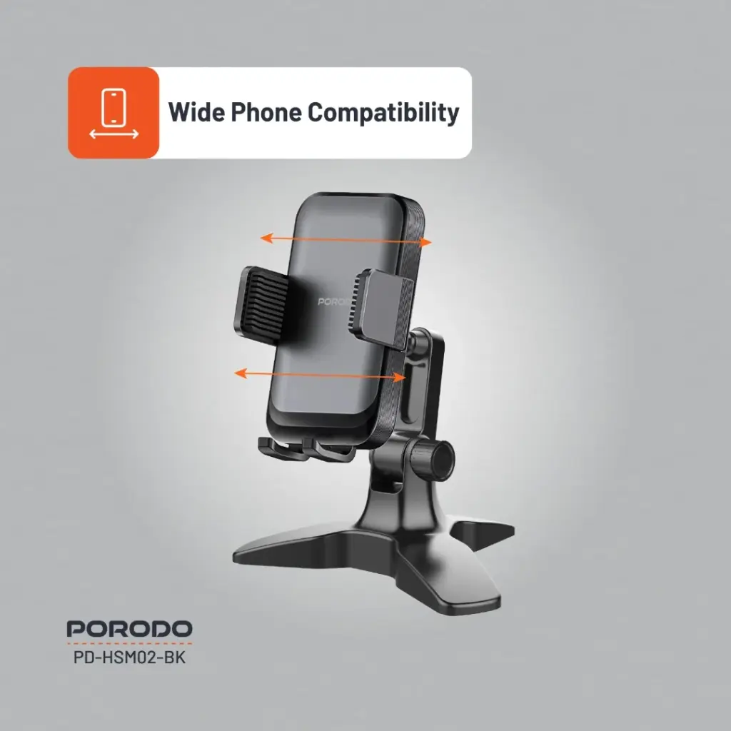 Porodo Multi-Angle Desk Phone Holder - Black