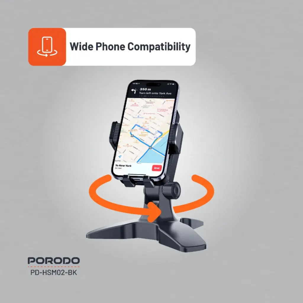 Porodo Multi-Angle Desk Phone Holder - Black