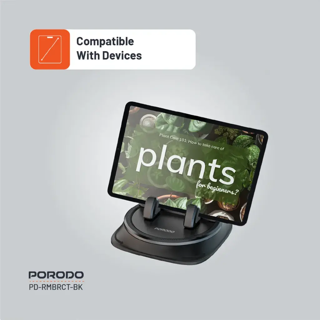 Porodo Rotatable Mobile Phone Bracket - Black