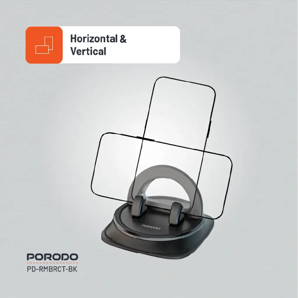 Porodo Rotatable Mobile Phone Bracket - Black