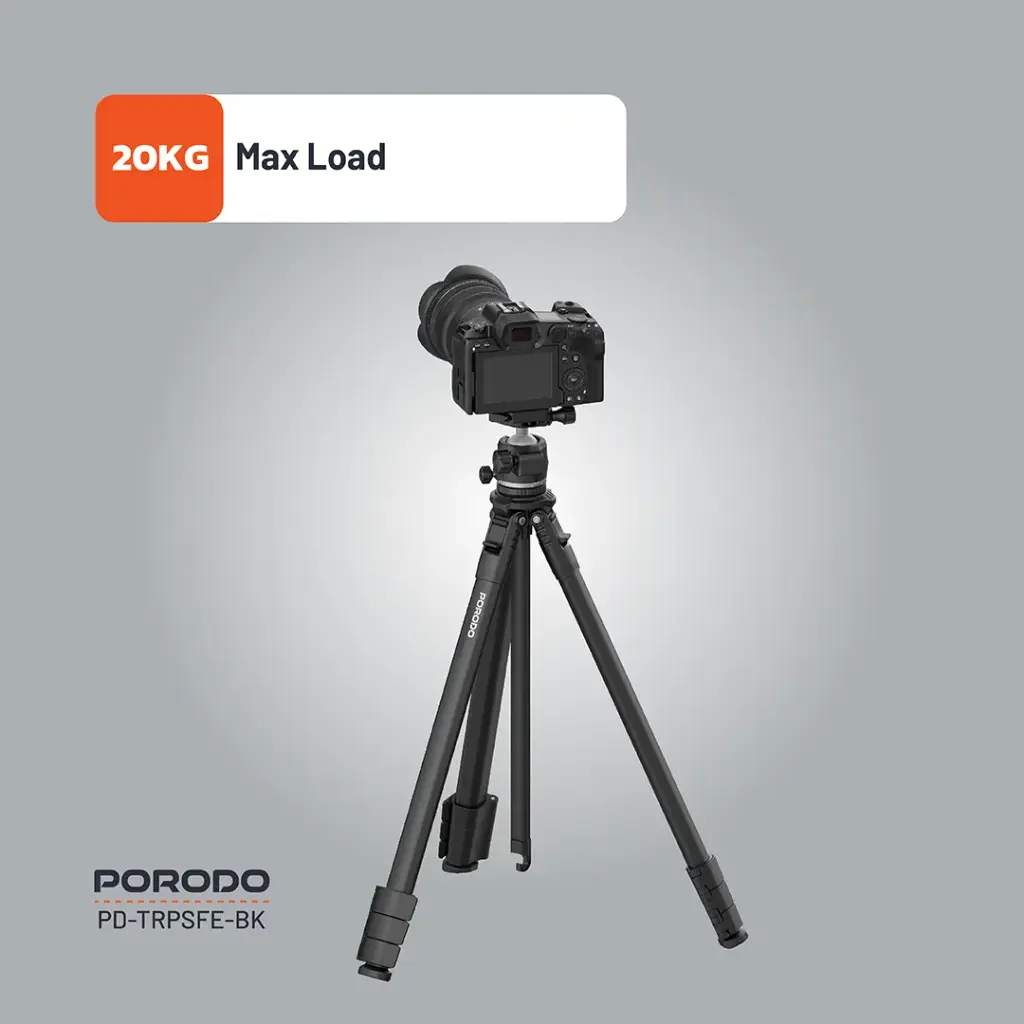 Porodo Ultra-Light Aluminum Tripod - Black