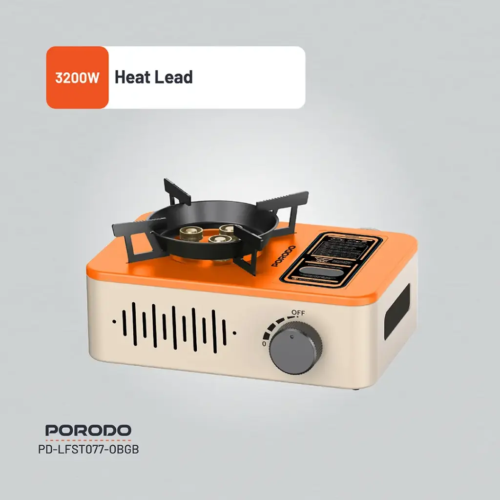 Porodo Lifestyle Portable Outdoor Stove - Orange/Beige