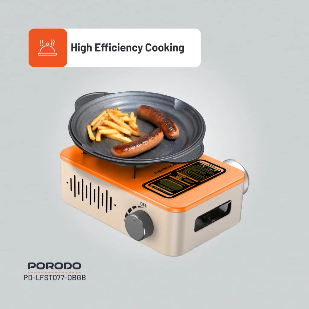 Porodo Lifestyle Portable Outdoor Stove - Orange/Beige
