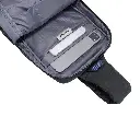 Porodo Lifestyle Cross Body Sling Bag with Fingerprint Lock - Black/Blue