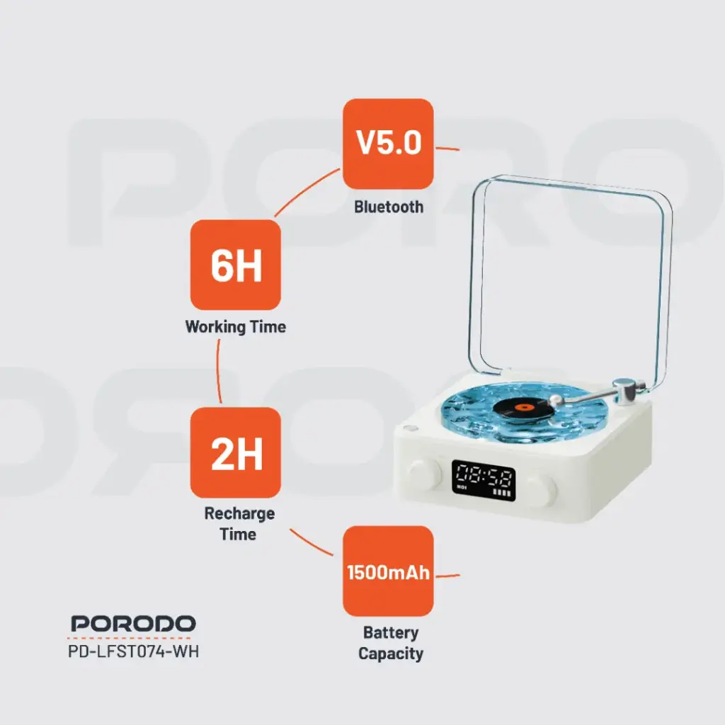 Porodo Lifestyle White Noise Portable Speaker