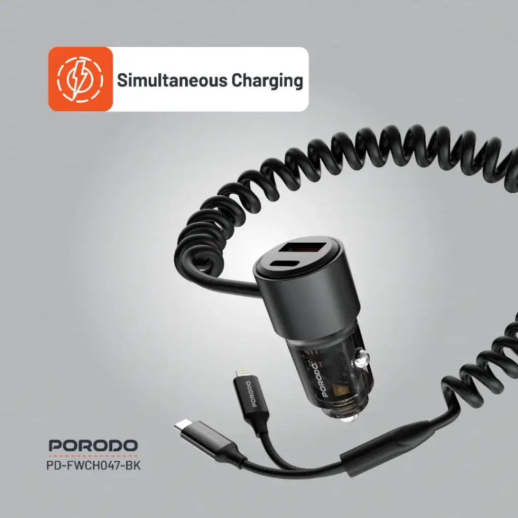 Porodo 95W Car Charger - Black