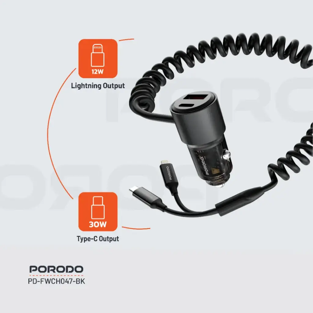 Porodo 95W Car Charger - Black