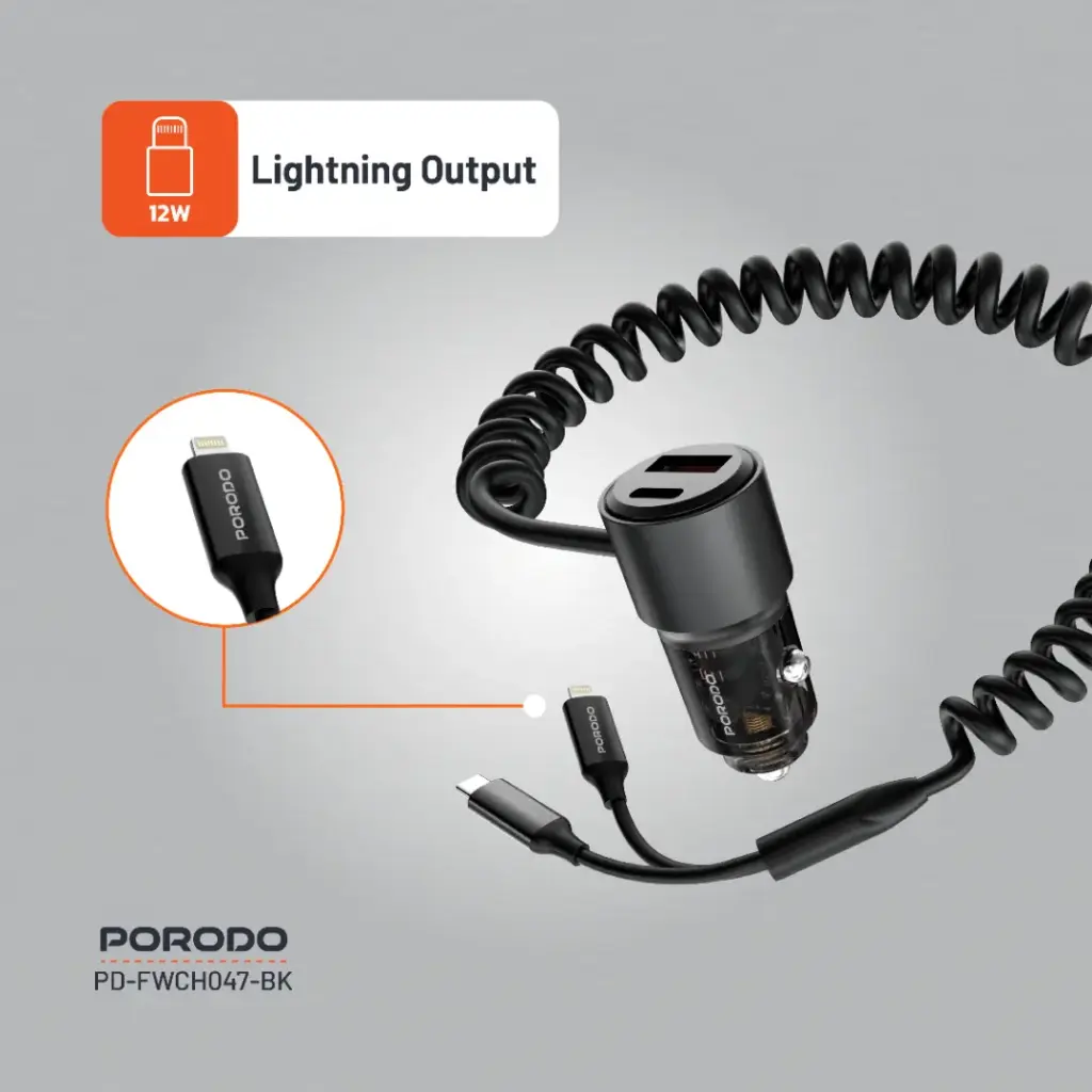 Porodo 95W Car Charger - Black