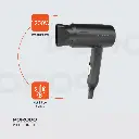Porodo Lifestyle 1200W Foldable Hair Dryer 1.8M Cable - Black