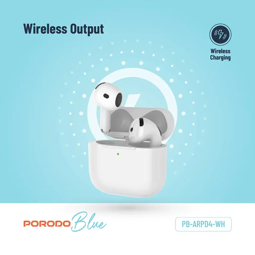 Porodo Blue Earbuds 4 with ENC - White