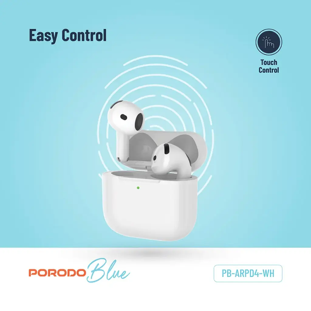 Porodo Blue Earbuds 4 with ENC - White