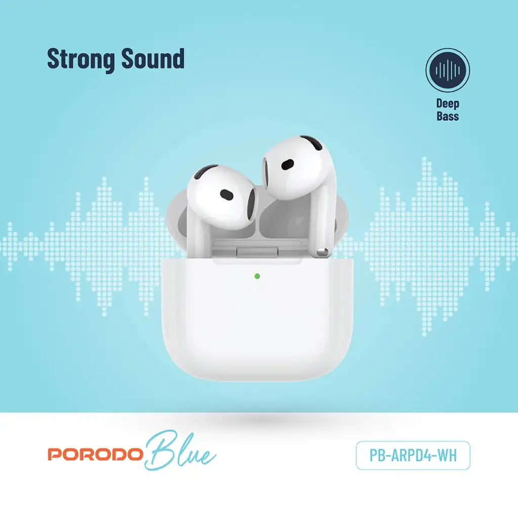 Porodo Blue Earbuds 4 with ENC - White