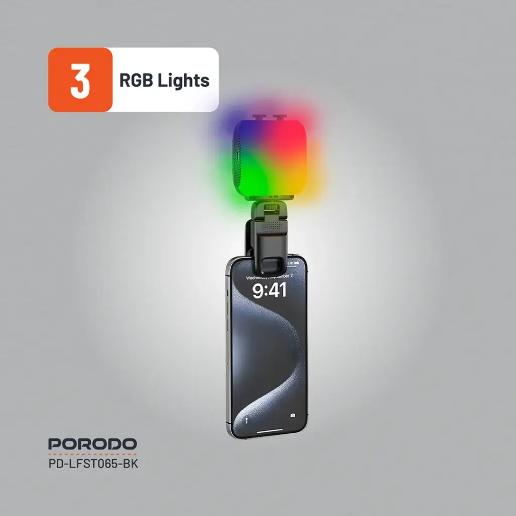 Porodo Lifestyle Clip-On Fill Light - Black