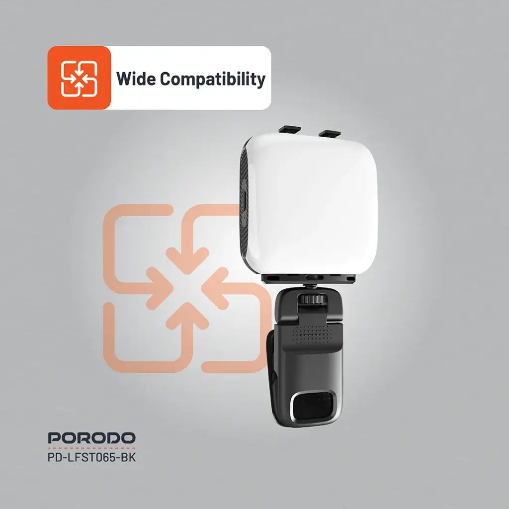 Porodo Lifestyle Clip-On Fill Light - Black