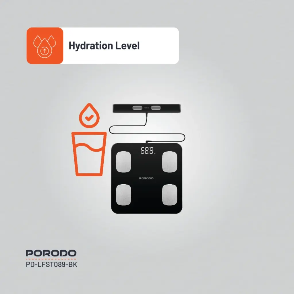 Porodo Lifestyle Precise Analysis Smart Scale - Black
