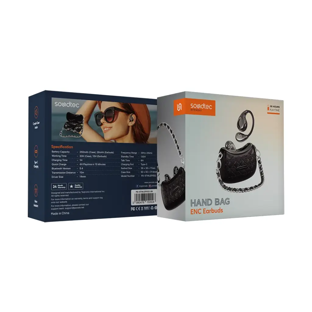 Porodo Soundtec Hand Bag ENC Earbuds