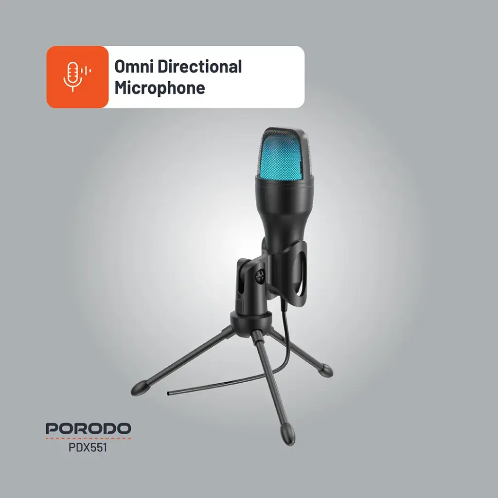 Porodo Gaming Condenser Microphone - Black