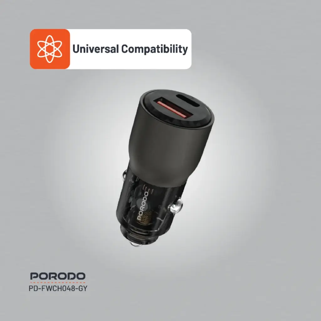 Porodo 95W Car Charger Transparent Multi-Device PD Charging