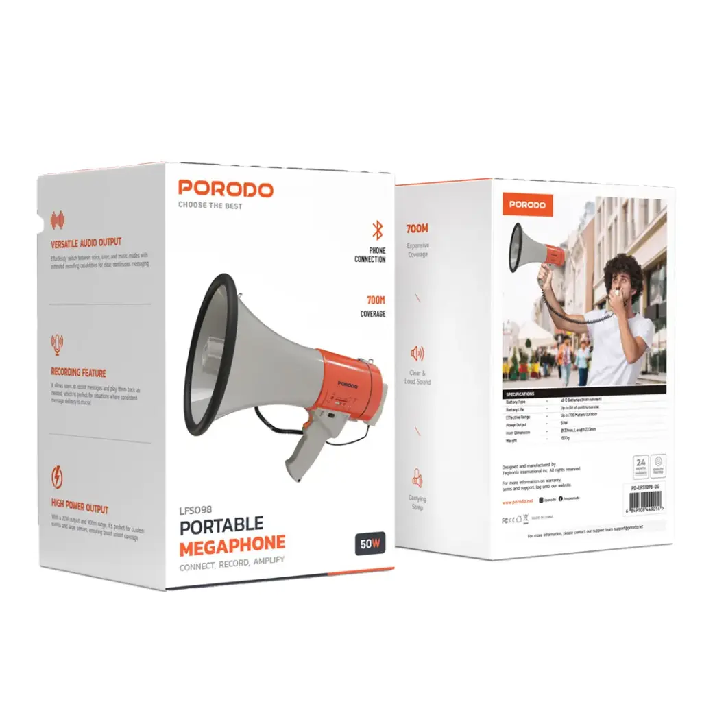 Porodo Portable Megaphone - Orange