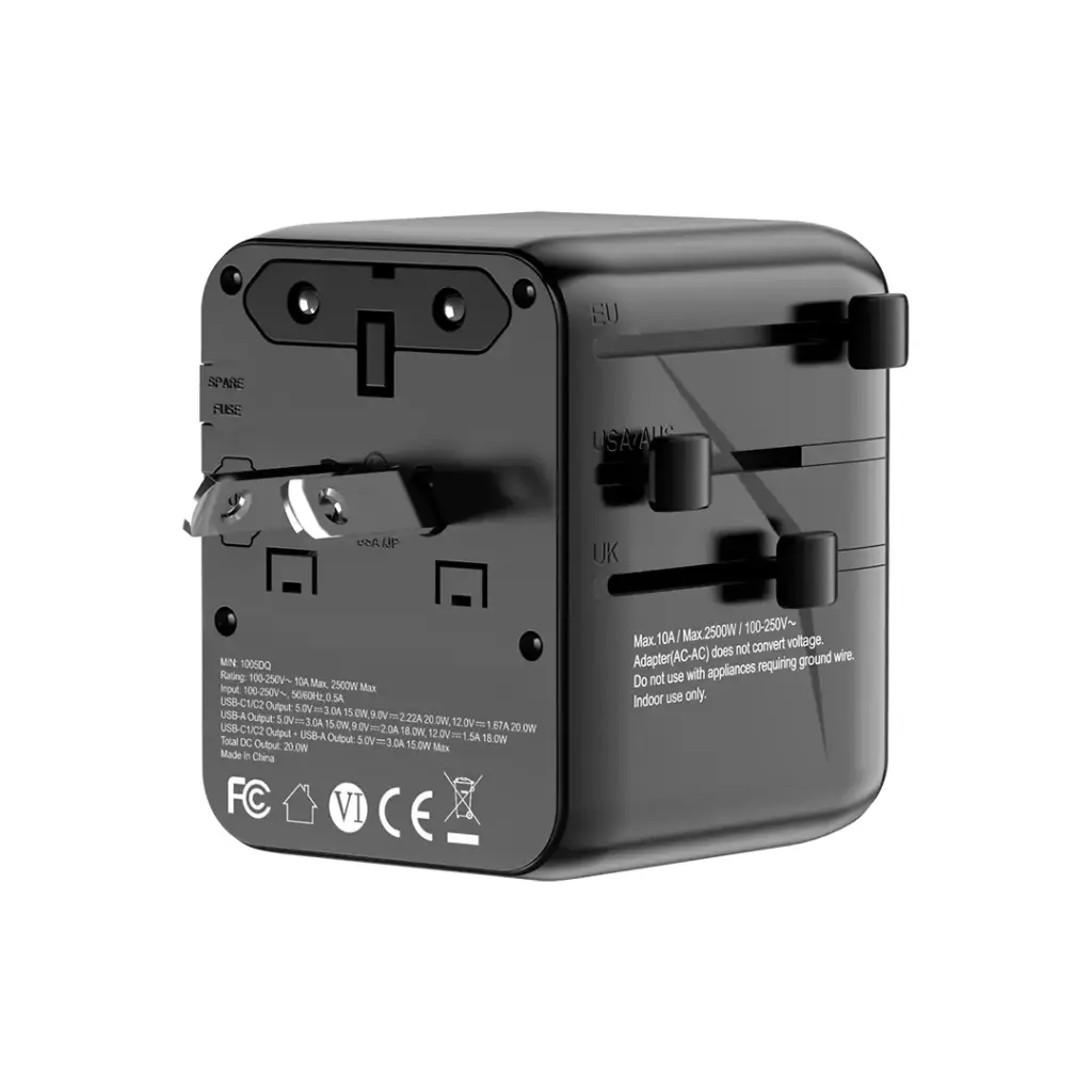 Porodo Universal Travel GaN Quick Charger - Black