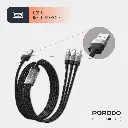Porodo Transparent USB-A Input Fast Charging Cable - Black 