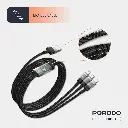 Porodo Transparent USB-A Input Fast Charging Cable - Black 