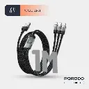 Porodo Transparent USB-A Input Fast Charging Cable - Black 