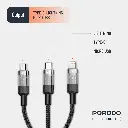 Porodo Transparent Type-C Input Fast Charging Cable - Black