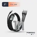 Porodo Transparent Type-C Input Fast Charging Cable - Black