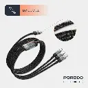 Porodo Transparent Type-C Input Fast Charging Cable - Black