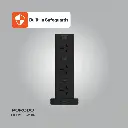 Porodo Three-Story 12AC Power Hub With USB-C PD & Quick Charge 3.0 - Black
