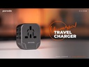 Porodo Universal Travel Charger 2.4A Dual Fuse Ac Output International Plugs