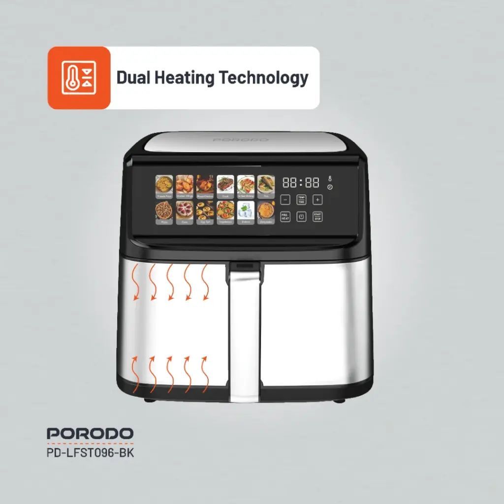 Porodo Lifestyle Large Capacity Air Fryer - Black