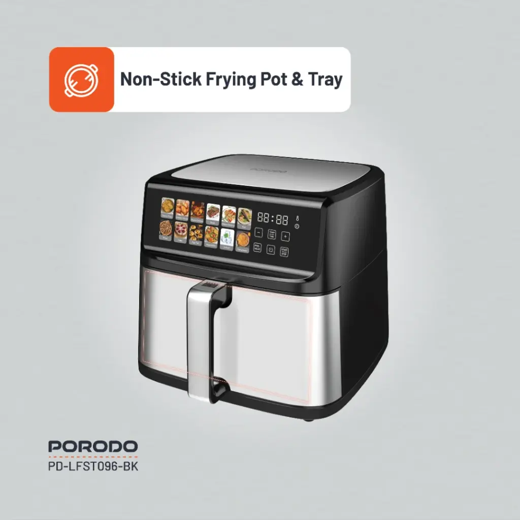 Porodo Lifestyle Large Capacity Air Fryer - Black