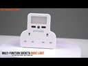 Porodo Multi-Function Power Socket and Night Light 13A 12W, Universal Power Adapter Socket