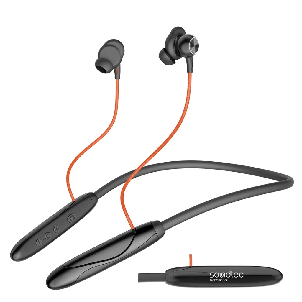Porodo Soundtec Echo Flex Magnetic Buds Hall-Switch Technology - Black