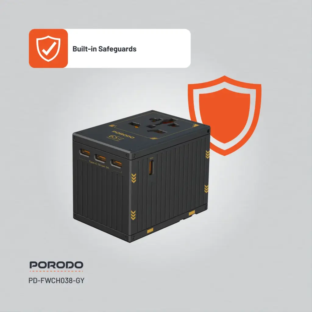 Porodo GaN 5-Port Travel Block Universal Charger