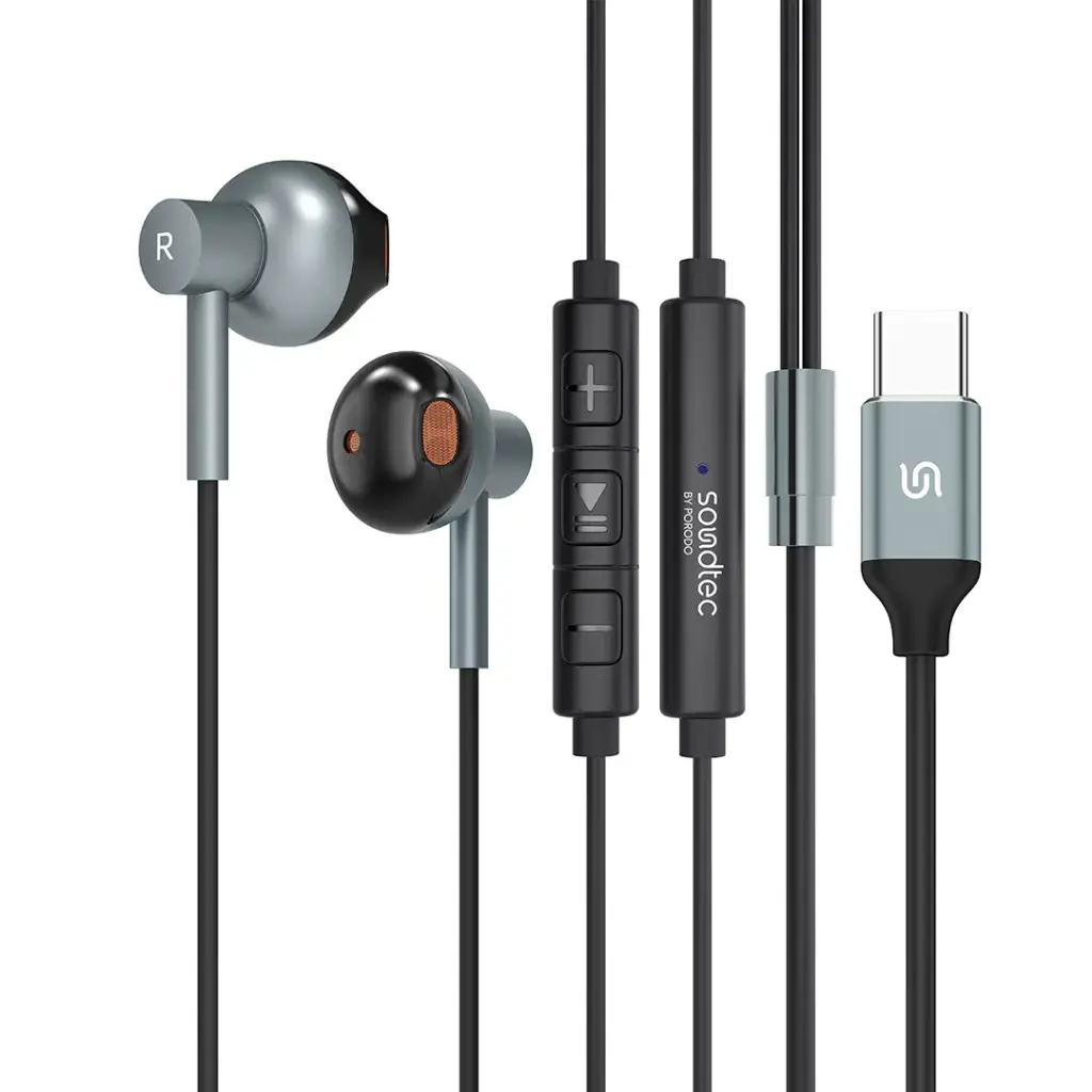Porodo Soundtec Stereo Earphones - Black