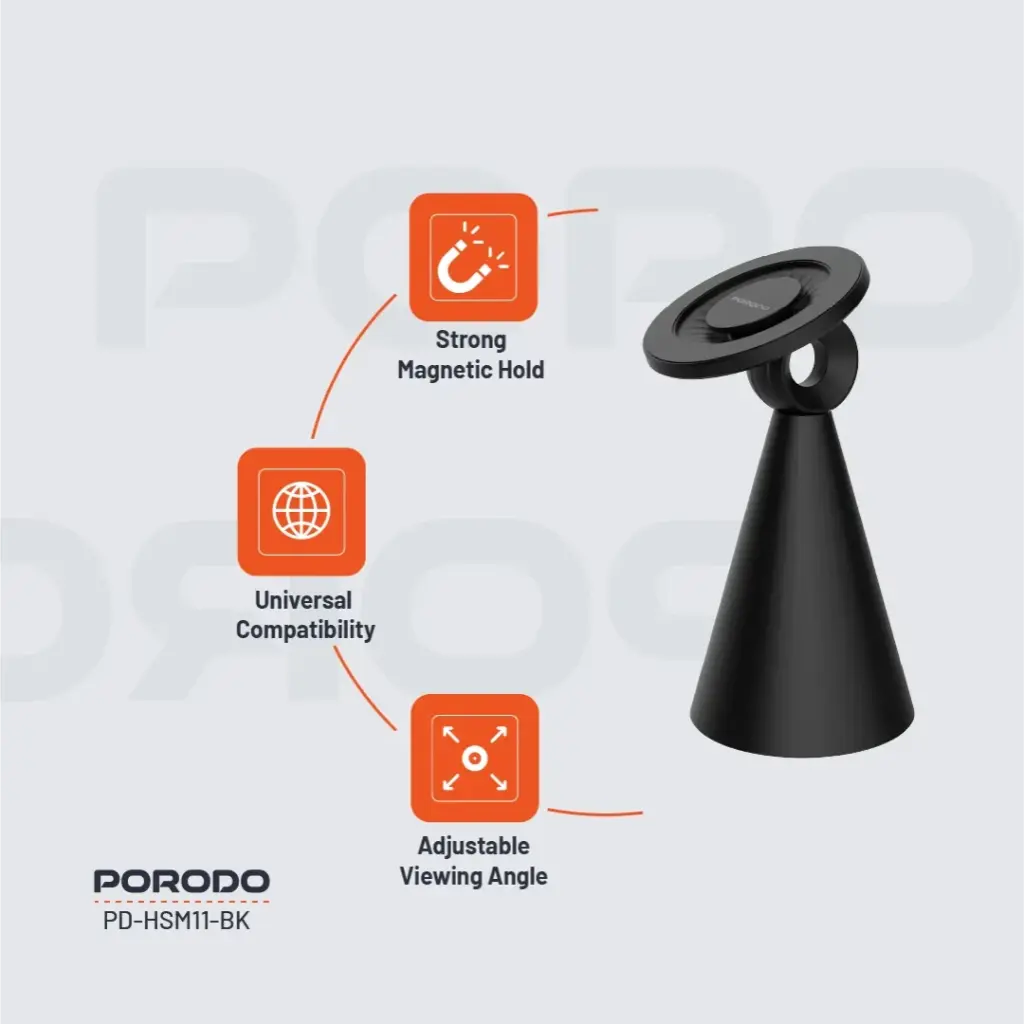 Porodo MagSafe Magnetic Desk Mount - Black