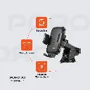 Porodo Adjustable Clamps Dash & Windshield Mount - Black