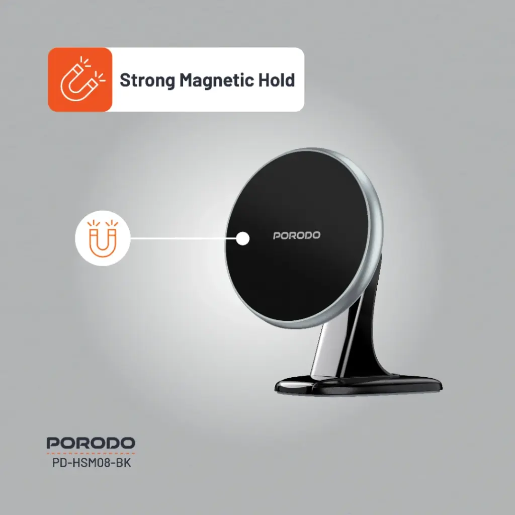 Porodo MagSafe Magnetic Aluminum Mount - Black