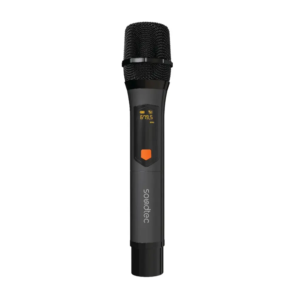 Porodo Soundtec Duo Mic Aluminum Rechargeable Wireless Microphone - Black