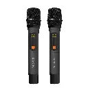 Porodo Soundtec Duo Mic Aluminum Rechargeable Wireless Microphone - Black