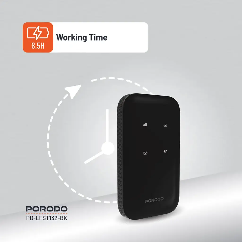 Porodo Pocket Router 4G LTE | WiFi 6 - Black