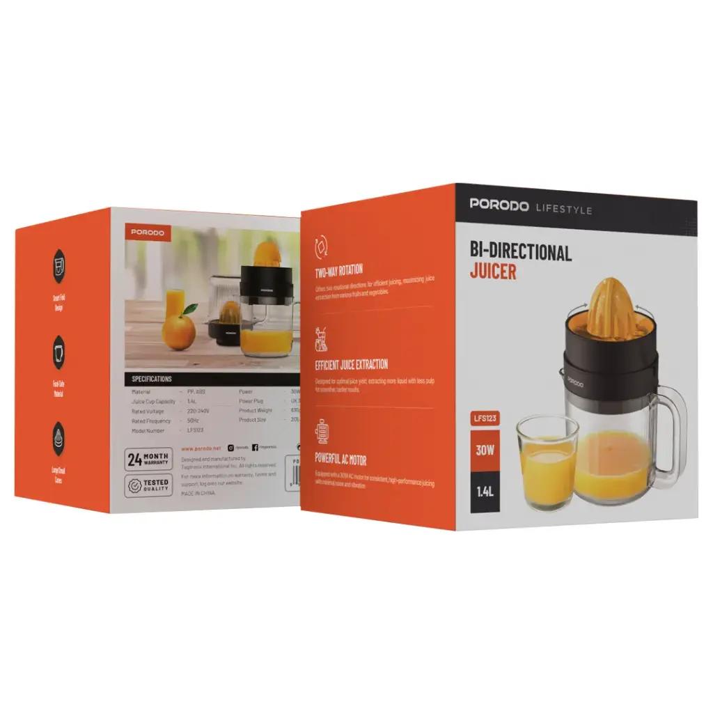 Porodo Lifestyle BI-Directional Juicer - Black