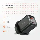 Porodo Dual-Port | Digital Display Quick Charger (with C to C / C to L Cable) - Black