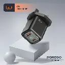 Porodo Dual-Port | Digital Display Quick Charger (with C to C / C to L Cable) - Black