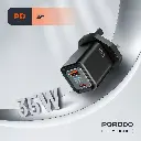 Porodo Dual-Port | Digital Display Quick Charger (with C to C / C to L Cable) - Black