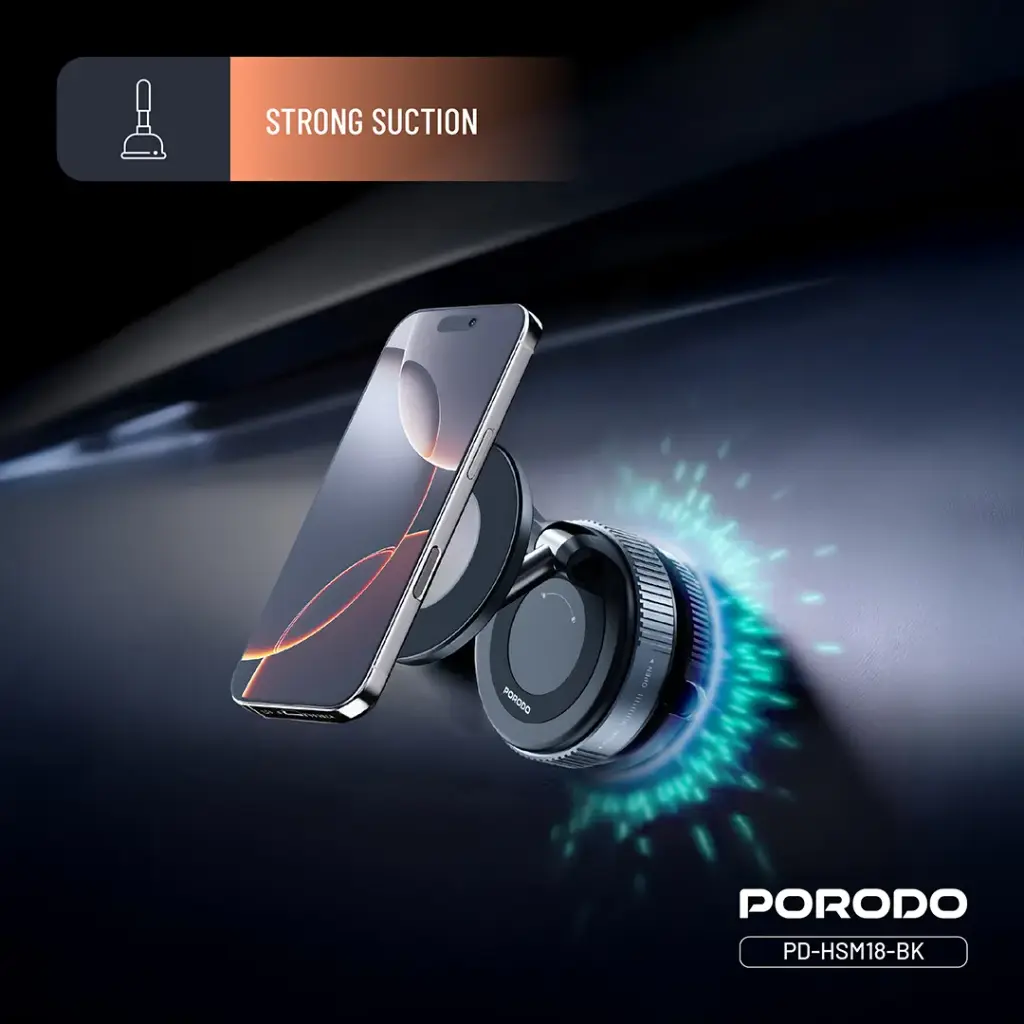 Porodo Vacuseal Rotate-Lock MagSafe Mount - Black