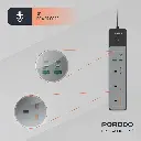 Porodo 3AC | 45W | 300W Power Strip - Black